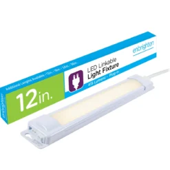 Enbrighten 12in. Plug-In LED Under Cabinet Light Fixture, White