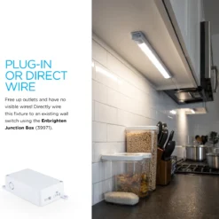 Enbrighten 12in. Plug-In LED Under Cabinet Light Fixture, White