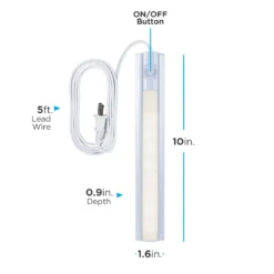 Enbrighten 10in. Plug-In LED Under Cabinet Fixture, White