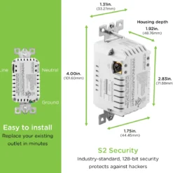 Enbrighten In-Wall Z-Wave Tamper-Resistant Smart Outlet