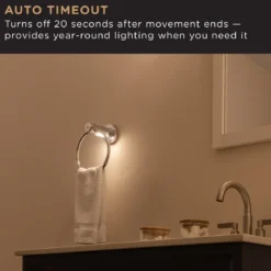 Enbrighten LED Motion Sensing Towel Ring Light, Chrome