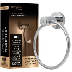 Enbrighten LED Motion Sensing Towel Ring Light, Chrome