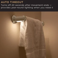 Enbrighten LED Motion Sensing Towel Bar Light, Brushed Nickel