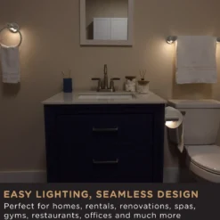 Enbrighten LED Motion Sensing Towel Bar Light, Brushed Nickel