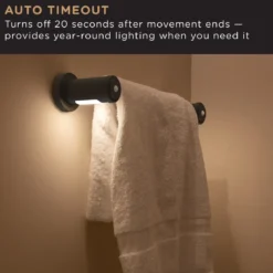 Enbrighten LED Motion Sensing Towel Bar Light, Matte Black