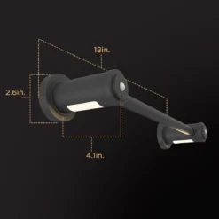 Enbrighten LED Motion Sensing Towel Bar Light, Matte Black