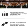Enbrighten Light Bundle Vintage LED Cafe Lights (6 Bulbs, 12ft. White Cord) and 6 Stainless Steel Cage Shades