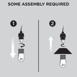 Enbrighten Light Bundle Vintage LED Cafe Lights (6 Bulbs, 12ft. White Cord) and 6 Stainless Steel Cage Shades