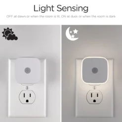 Enbrighten Mini LED Motion-Sensing Night Light, 2 Pack, White