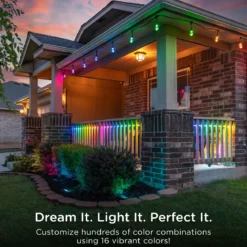 Enbrighten Seasons Color-Changing Vintage LED Cafe Lights, 12 Bulbs, 24ft. Black Cord