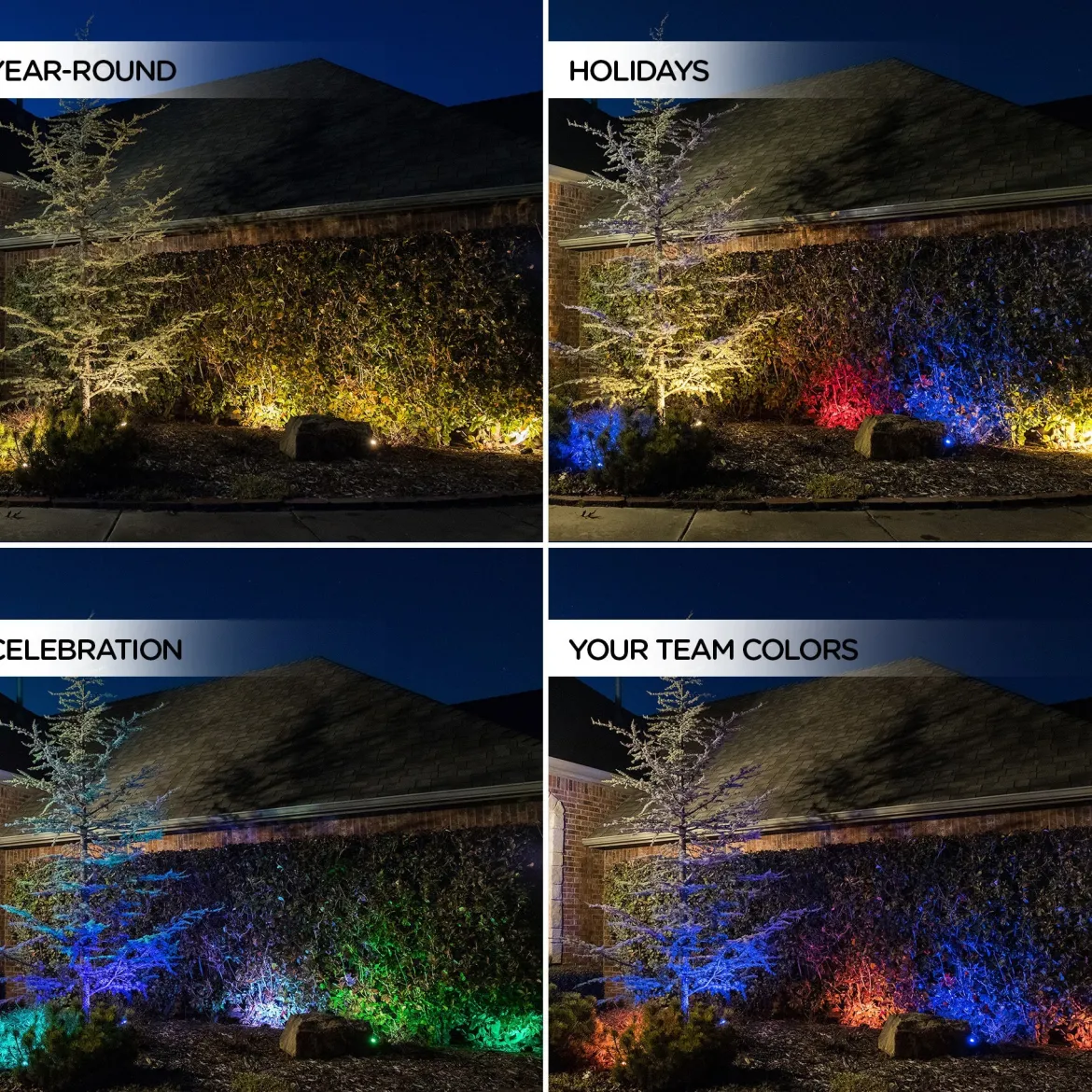 Enbrighten Seasons Color-Changing LED Landscape Lights, 6 Pucks, 40ft. Black Cord