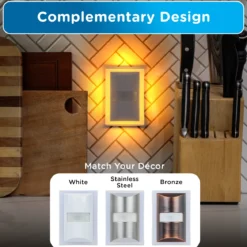 Enbrighten SleepLite Night Light, Motion Select, Motion-Boost, Amber LED, Coverlite, Backlit, White