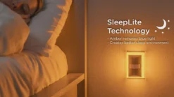 Enbrighten SleepLite Night Light, Motion Select, Motion-Boost, Amber LED, Coverlite, Backlit, Brushed Nickel