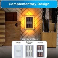 Enbrighten SleepLite Night Light, Motion Select, Motion-Boost, Amber LED, Coverlite, Backlit, Oil Rubbed Bronze
