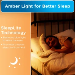 Enbrighten SleepLite Night Light, Motion Select, Motion-Boost, Amber LED, Coverlite, Backlit, Oil Rubbed Bronze