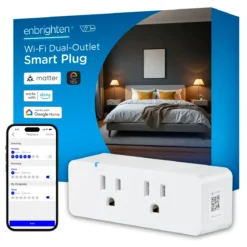 Enbrighten Vibe Indoor Dual-Outlet Wi‑Fi Matter Smart Plug