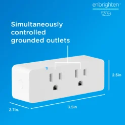 Enbrighten Vibe Indoor Dual-Outlet Wi‑Fi Matter Smart Plug