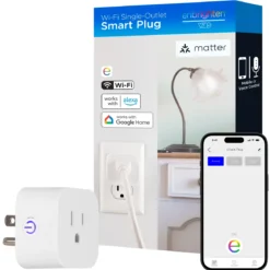 Enbrighten VIBE Indoor Single-Outlet Wi‑Fi Matter Smart Plug