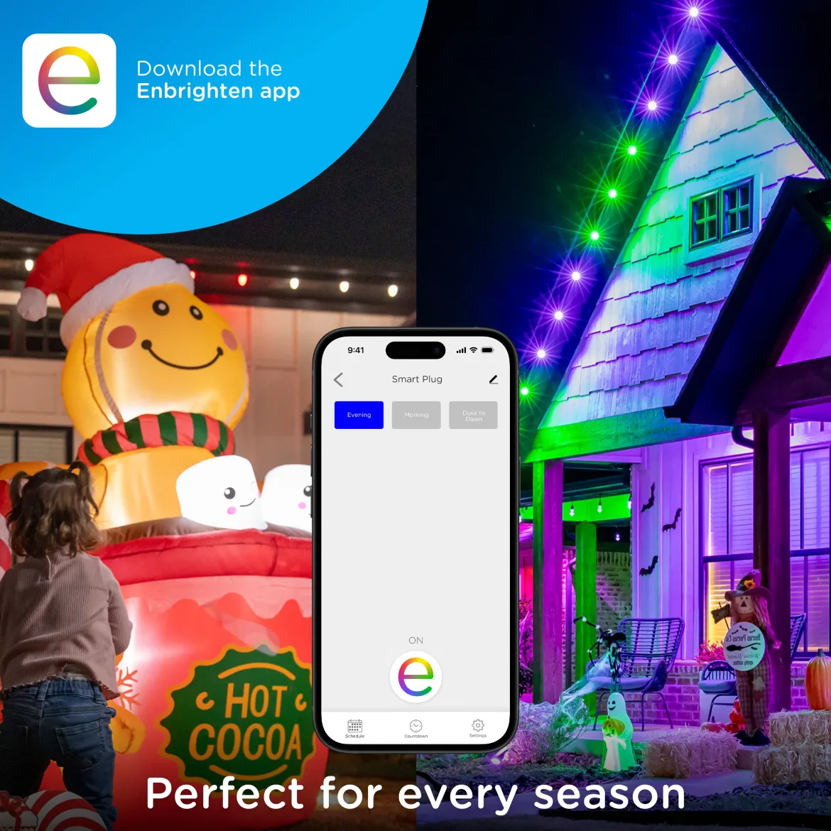 Enbrighten Vibe Outdoor Dual‑Outlet Wi‑Fi Matter Smart Plug