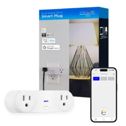 Enbrighten VIBE Plug-In 2-Outlet WiFi Smart Switch, White
