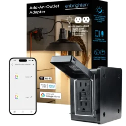 Enbrighten VIBE WiFi Add-An-Outlet Smart Adapter, Black