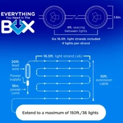 Enbrighten VIBE WiFi Color-Changing Permanent Outdoor Eternity Accent Lights, 24 Lights, 100ft. White Cord