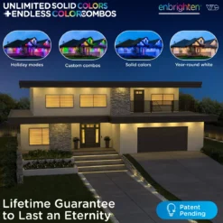 Enbrighten VIBE WiFi Color-Changing Permanent Outdoor Eternity Accent Lights, 24 Lights, 100ft. White Cord