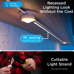 Enbrighten VIBE WiFi Color-Changing Permanent Outdoor Eternity Accent Lights, 24 Lights, 100ft. White Cord