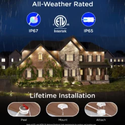 Enbrighten VIBE WiFi Color-Changing Permanent Outdoor Eternity Accent Lights, 24 Lights, 100ft. White Cord