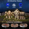 Enbrighten VIBE WiFi Color-Changing Permanent Outdoor Eternity Accent Lights, 24 Lights, 100ft. Black Cord