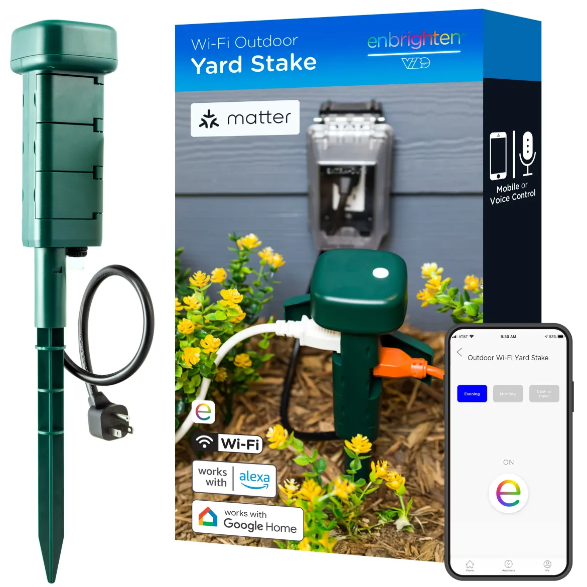 Enbrighten Vibe Wi‑Fi Matter Smart Plug Yard Stake