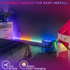 Enbrighten VIBE WiFi Spectrum Indoor Color-Changing LED Strip Lights, 10ft.
