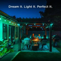 Enbrighten VIBE WiFi Vintage Color-Changing LED Cafe Lights Gen 2, 12 Bulbs, 24ft. Black Cord