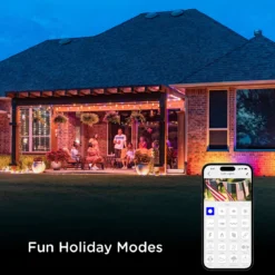 Enbrighten VIBE WiFi Vintage Color-Changing LED Cafe Lights Gen 2, 12 Bulbs, 24ft. Black Cord