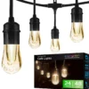 Enbrighten Vintage LED Cafe Lights, 24 Bulbs, 48ft. Black Cord