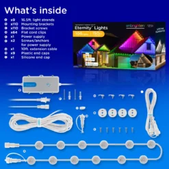Enbrighten WiFi VIBE Color-Changing Permanent Outdoor Eternity Eave Lights, 108 Lights, 150ft. White
