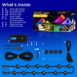 Enbrighten WiFi VIBE Color-Changing Permanent Outdoor Eternity Eave Lights, 108 Lights, 150ft. Black