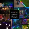 Enbrighten WiFi VIBE Color-Changing Lightweight LED Cafe Lights, 15 Plastic Bulbs, 48ft. Black Cord
