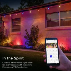 Enbrighten WiFi VIBE Color-Changing Eternity Landscape Lights, 8 Lights, 33ft. Black Cord