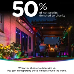 Enbrighten WiFi VIBE Color-Changing Permanent Outdoor Eternity Eave Lights, 72 Lights, 100ft. White Cord