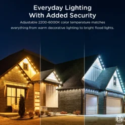 Enbrighten WiFi VIBE Color-Changing Permanent Outdoor Eternity Eave Lights, 72 Lights, 100ft. White Cord
