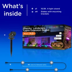 Enbrighten WiFi VIBE Eternity Landscape Lights Extension Light Strand, 16.5ft. Black