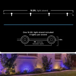 Enbrighten WiFi VIBE Eternity Landscape Lights Extension Light Strand, 16.5ft. Black