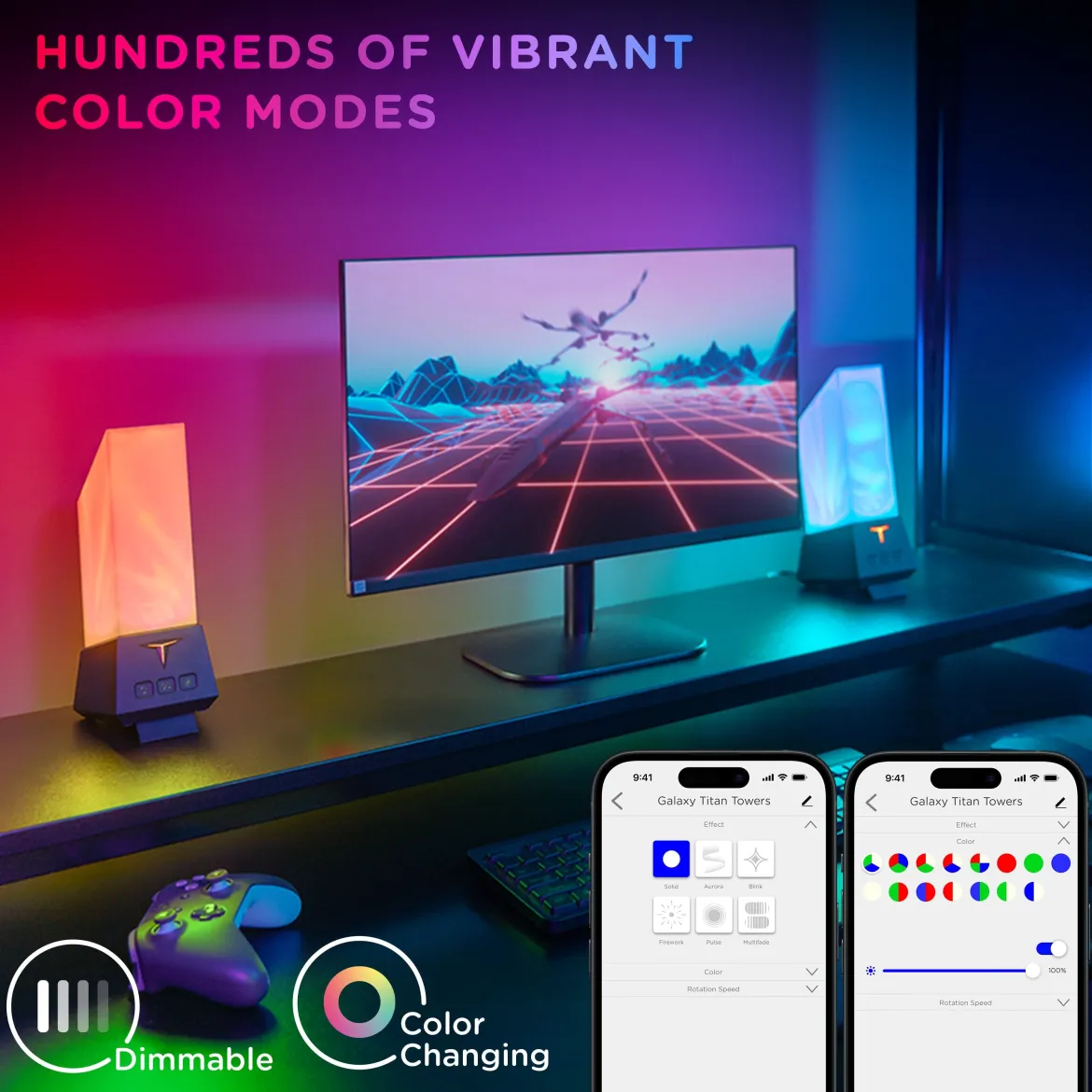 Enbrighten WiFi VIBE Galaxy Projector Titan Tower Night Lights