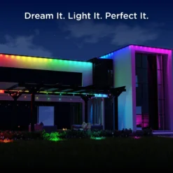 Enbrighten WiFi VIBE Modern Color-Changing LED Cafe Lights, 12 Bulbs, 24ft. Black Cord
