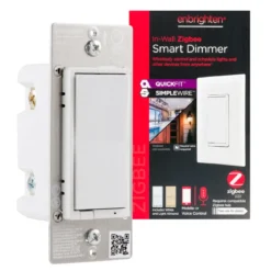 Enbrighten Zigbee In-Wall Smart Dimmer with QuickFit™ and SimpleWire™, White/Almond