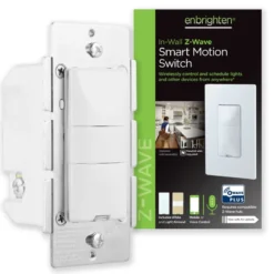 Enbrighten Z-Wave In-Wall Smart Motion Switch, White/Almond