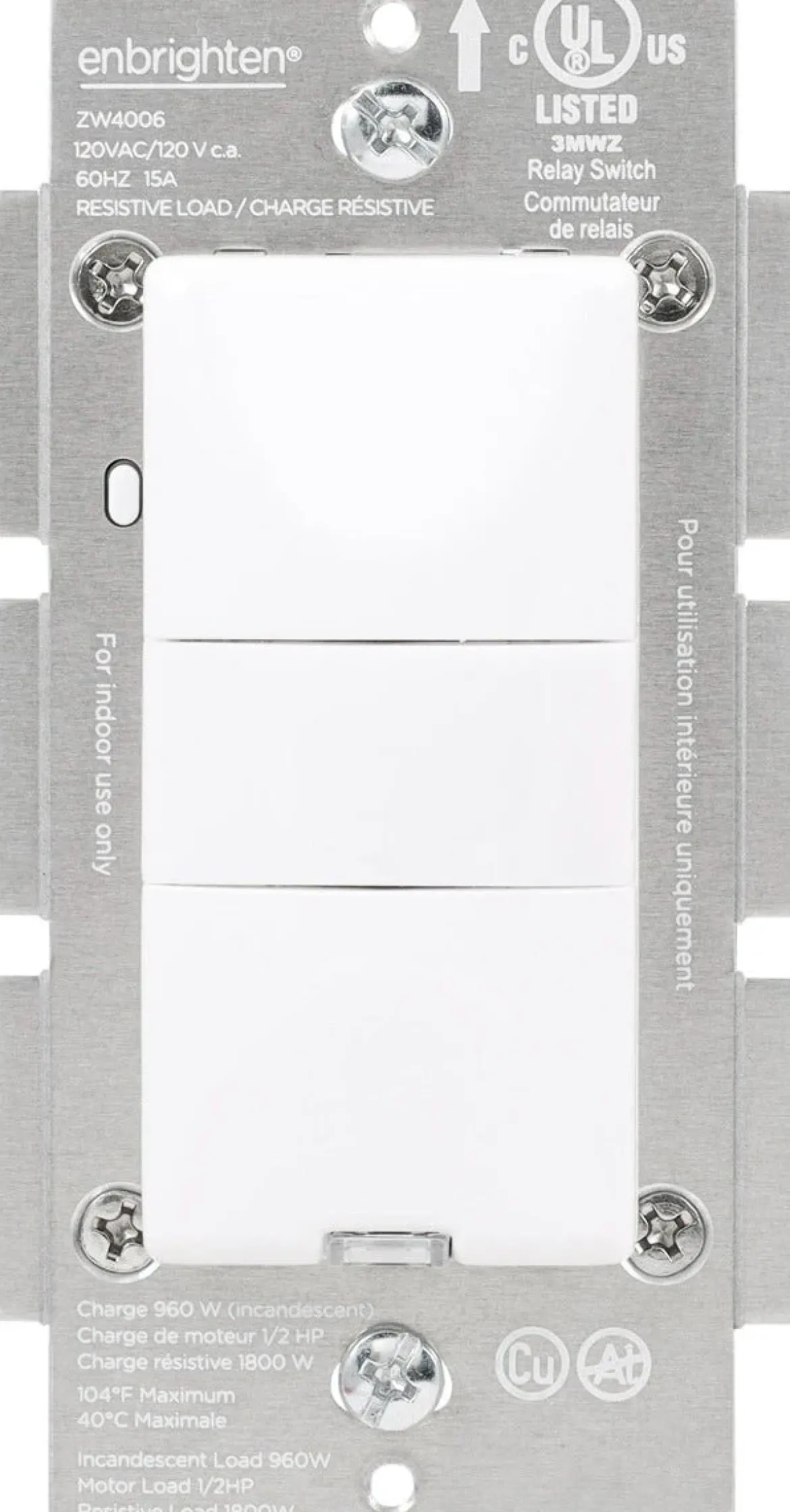 Enbrighten Z-Wave In-Wall Smart Motion Switch, White/Almond