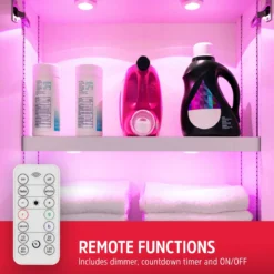 Energizer Battery Operated Color-Changing Dimmable LED Puck Light with Remote, 6 Pack, White