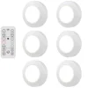 Energizer Battery Operated Dimmable LED Puck Light with Remote, 6 Pack, White